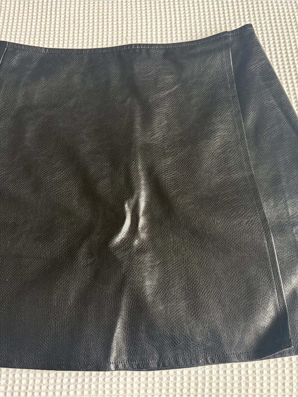 She + Sky Black Faux Leather Mini Skirt